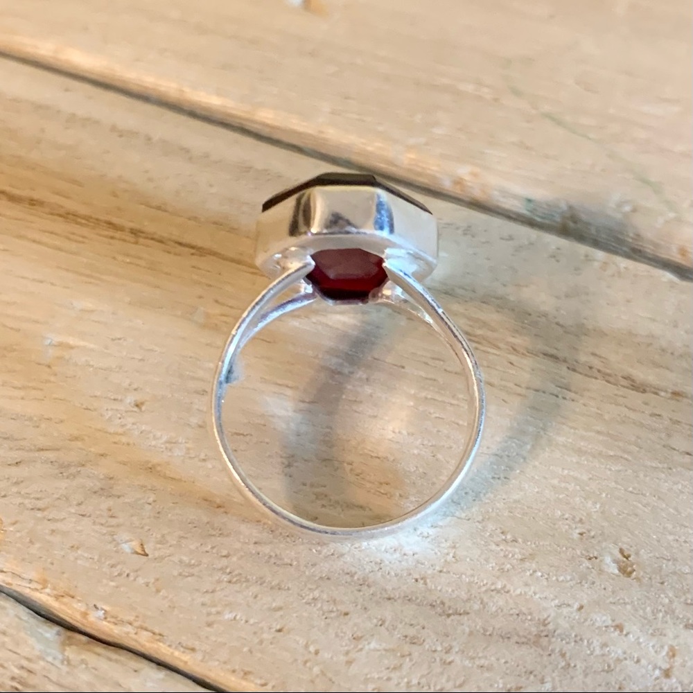 Blood red coffin silver ring handmade goth vampire - Picture 6 of 13